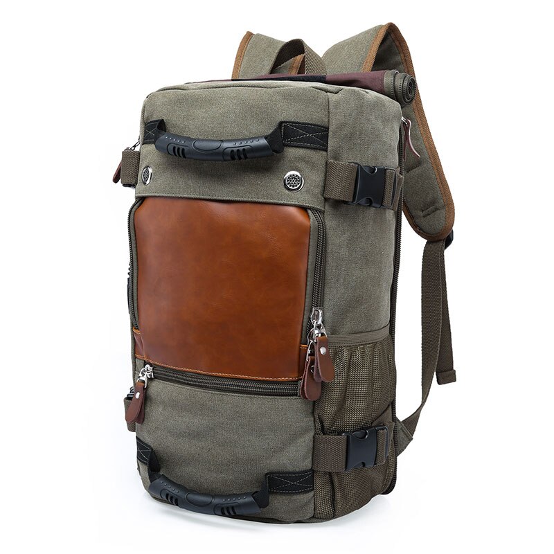 KAKA – sac à dos de voyage en toile Vintage pour hommes et femmes, grande capacité, à bandoulière, étanche: army green