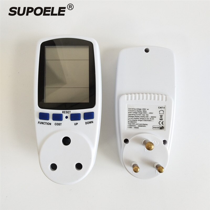 South Africa Plug In Digital Voltage Wattmeter Power Analyzer Electronic Power Meter Energy Meter Automatic Kwh Power Switch