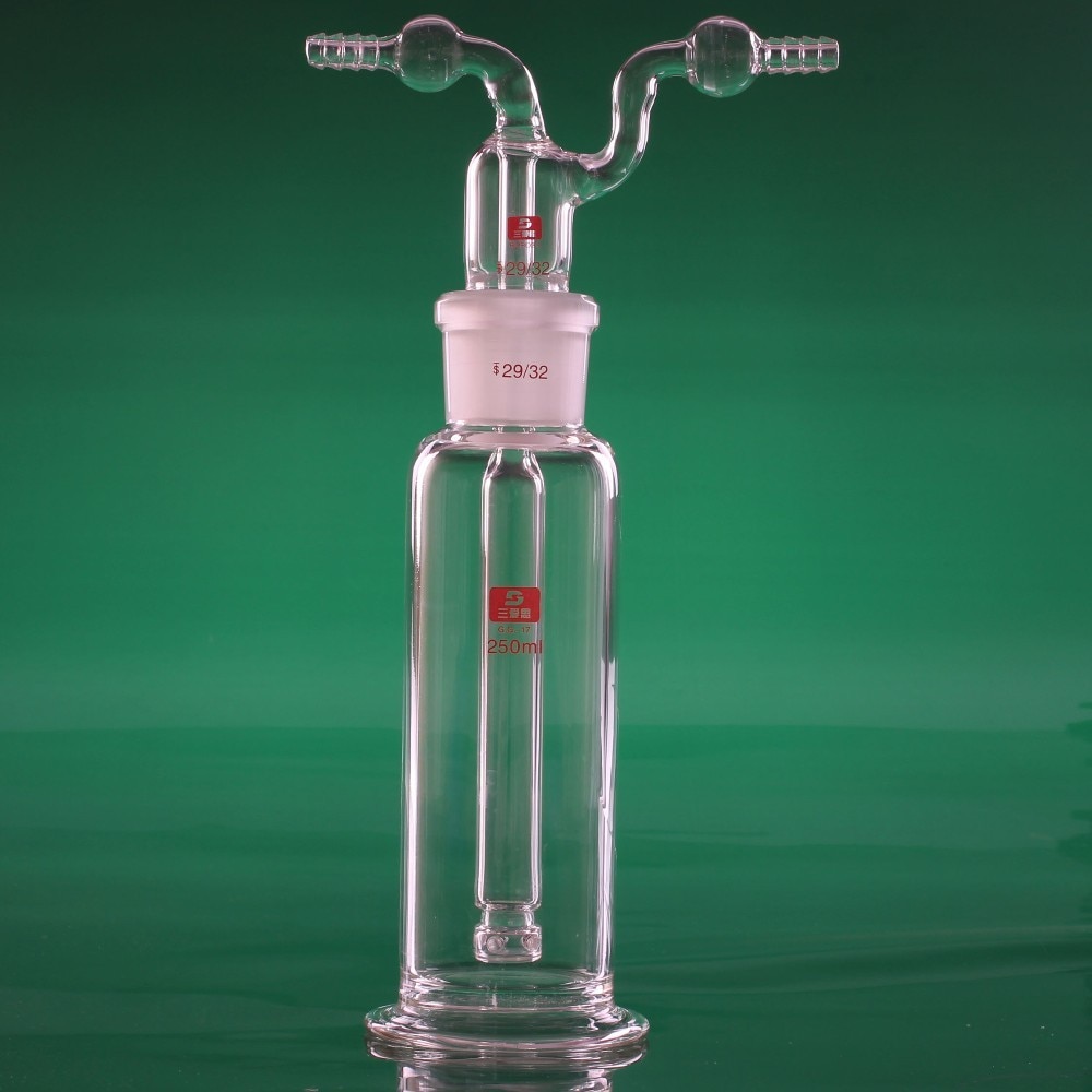 Botellas de lavado de Gas borosilicato, vidrio de laboratorio resistente a altas temperaturas, poroso, 250ml