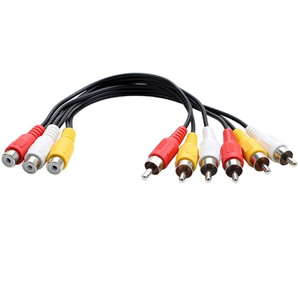 Rca Kabel 3 Rca Naar 6 Rca Male Female Plug Splitter Audio Video Av Kabel Voor Tv Dvd: 3 Female to 6 Male