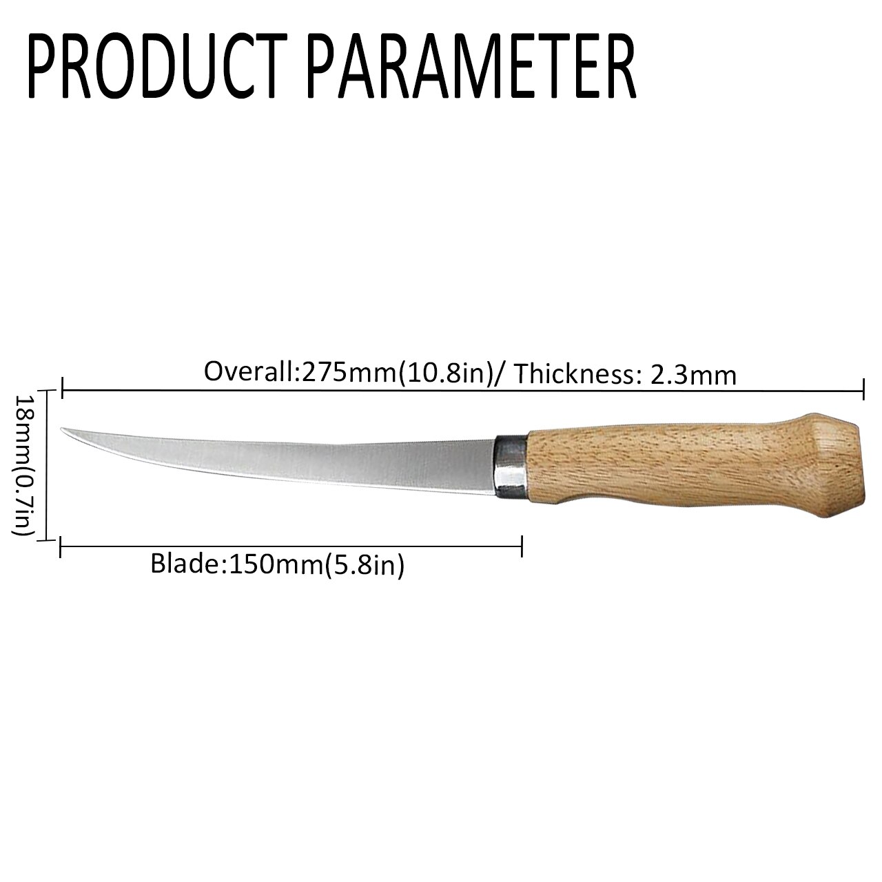 Kitchen Filleting Knife Fish Boning Knife Stainless Steel Knife Sushi Bone Meat Cleaver Fish Fruit Vegetable Cooking Chef Knife