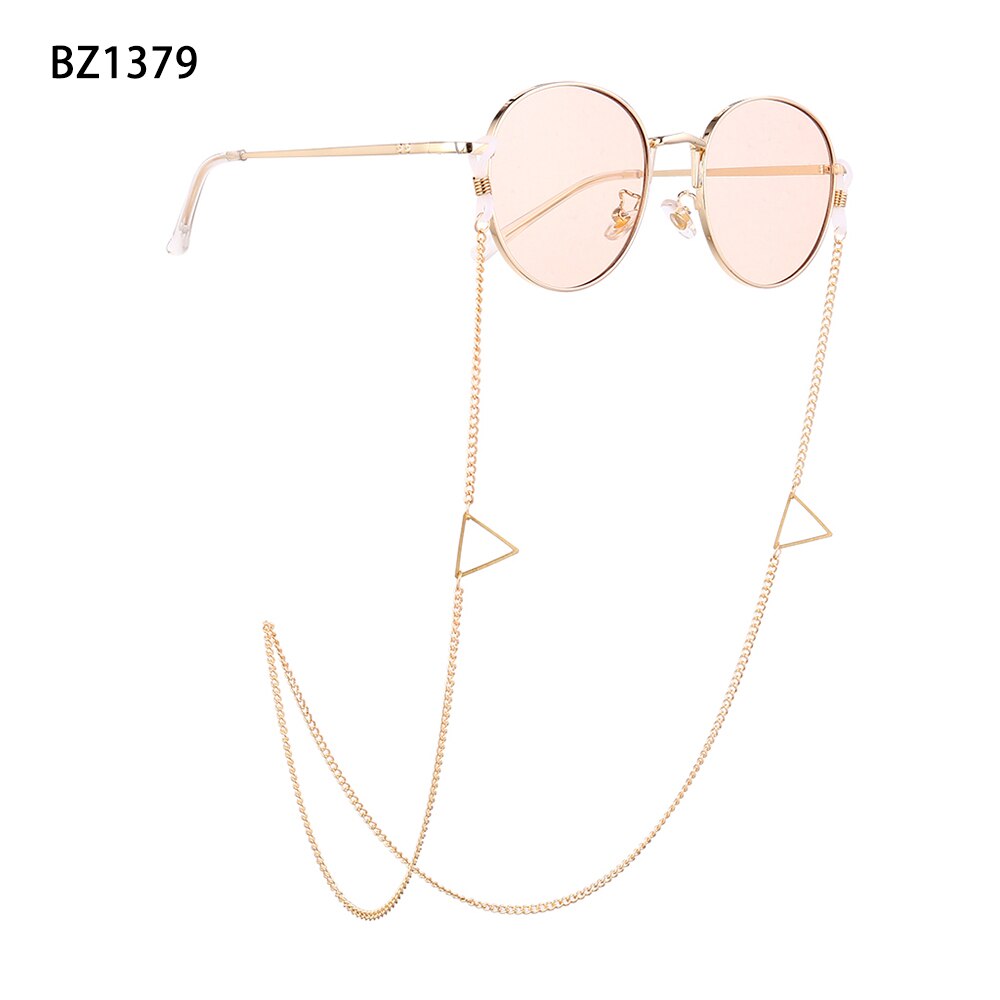 70cm damesbrilkettingen zonnebril leesbril kralen ketting blad brillen koordhouder goud zwart nekband touw: Bz1379