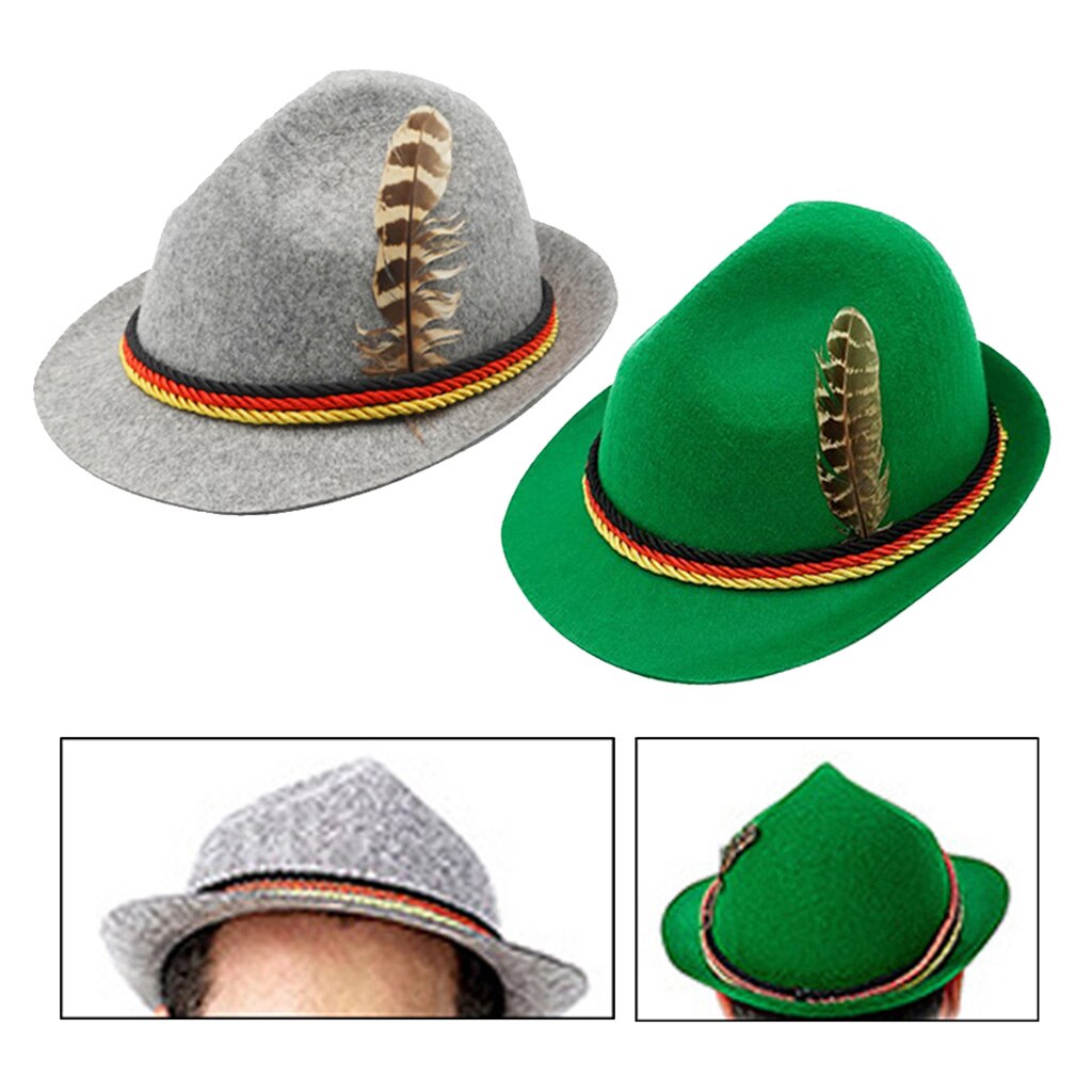 Oktoberfest Hat German Bavarian Fedora Hats Party Costume Accessories for Party, Wedding,