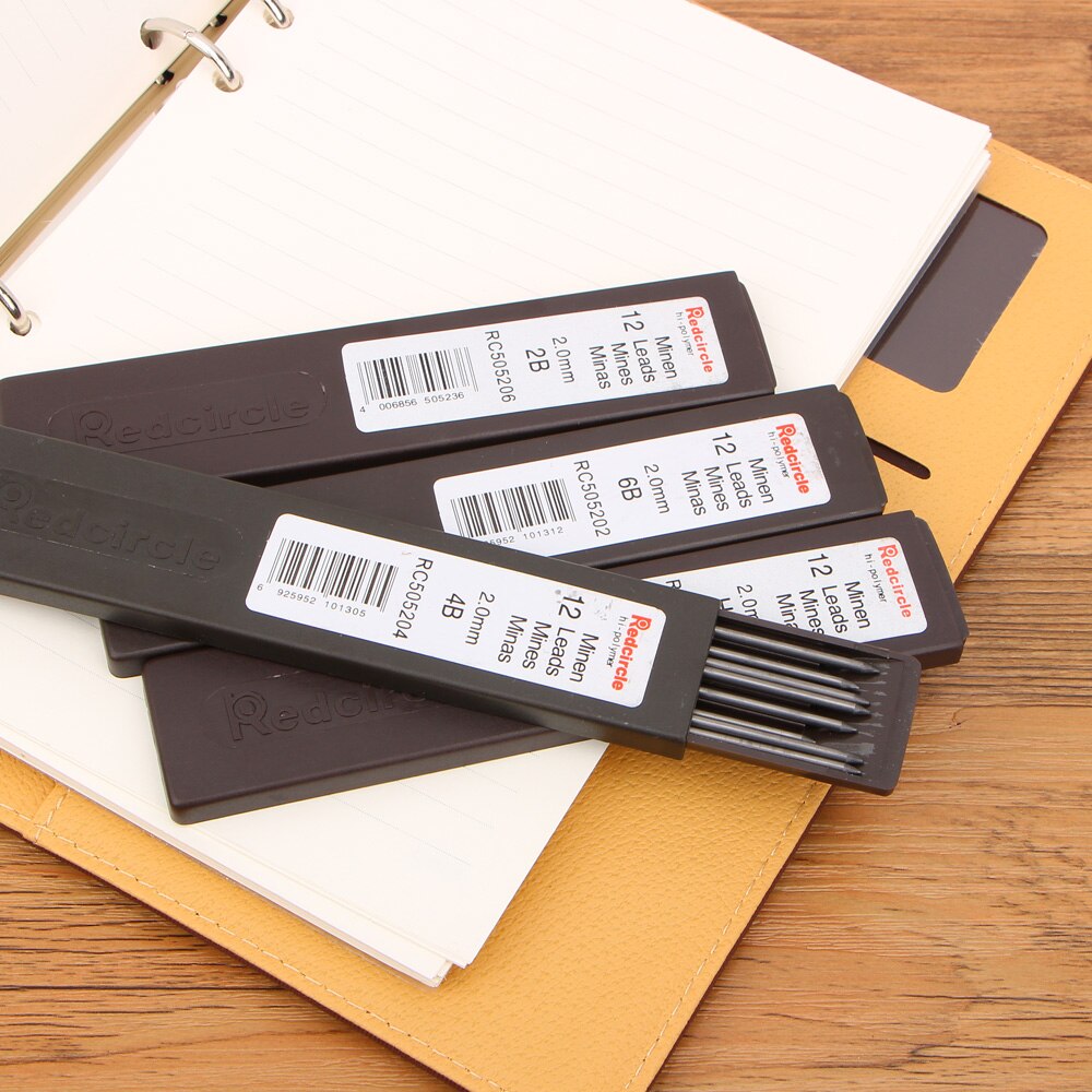 Plastic Pencil lead Box 2.0mm Graphite Lead Hb/ 2b/4b/6b Mechanical Black Pencil Refill