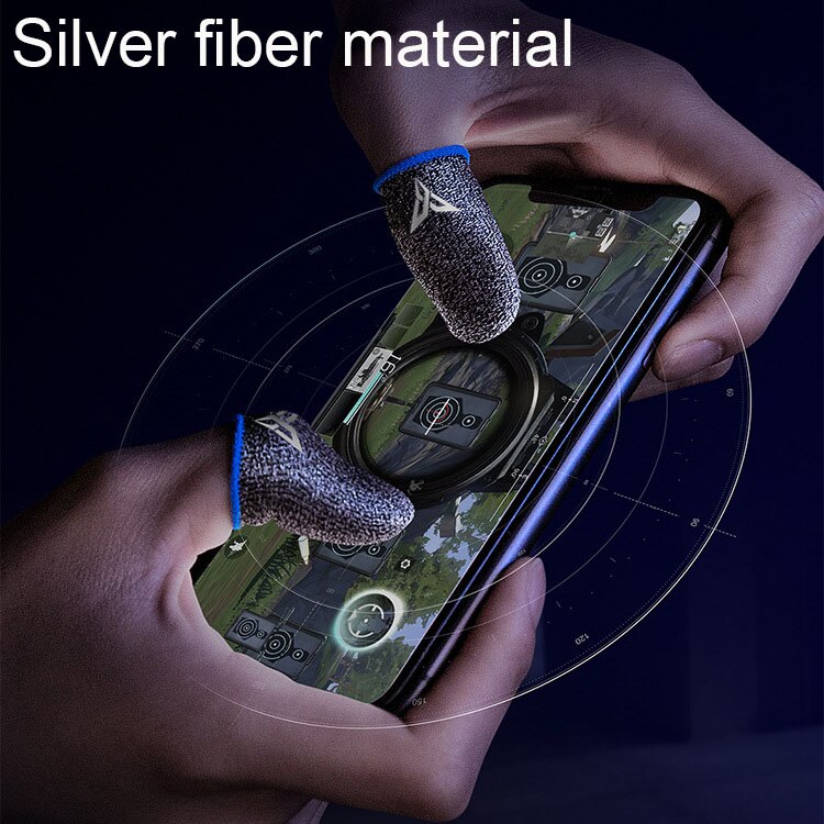 Flydigi bikube 3 søvnfast svedtæt sølvfibermateriale berøringsskærm tommelfingre finger ærme til ios android: Blå 1 par
