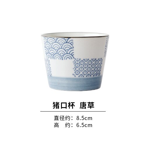 WHYOU 1piece Retro Tea Single Wine Cup Ceramic Tureen Set Business Drinkware: H
