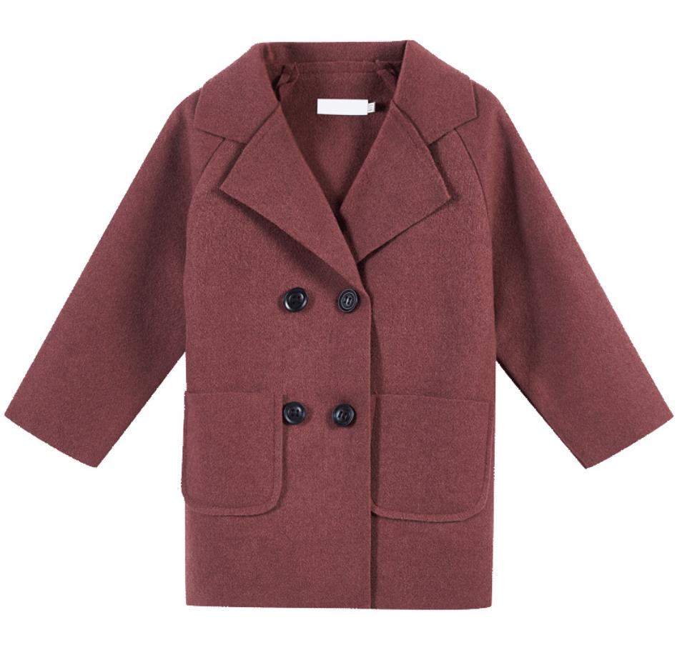 Winter Jassen Jongens Effen Wollen Double-Breasted Baby Jongen Revers 1 2 3 4 5 Y Kinderen Bovenkleding Jassen wollen Jas Voor Jongens