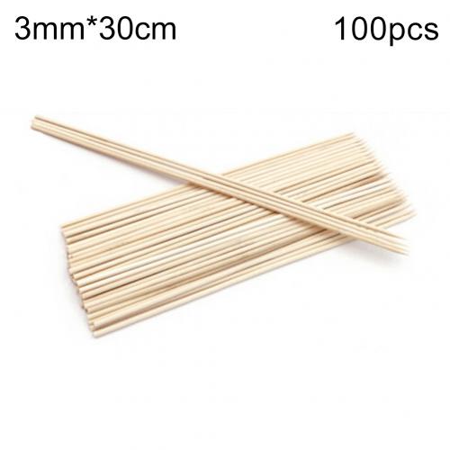 50/100 stk engangsgrill bbq bambus spyd kød mad kødboller træpinde engang bbq bambus stick lamspyd: 3 mmx 30cm