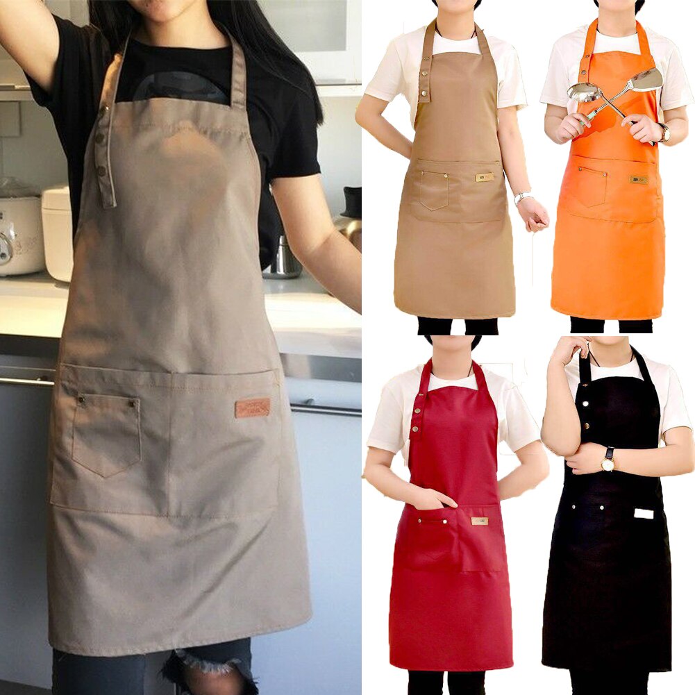 Wasserdichte Schürze Denim Leinwand Taschen Schürze Küche Kittel Metzger Handwerk Backen Köche Küche Kochen BBQ schlicht