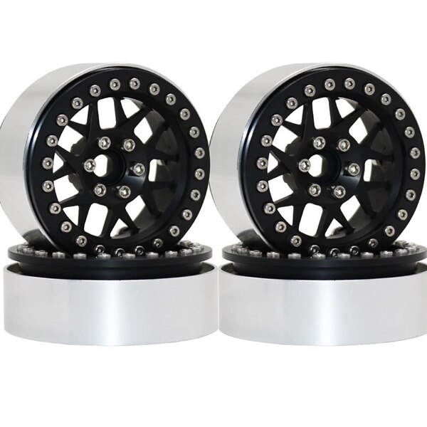 4PCS Aluminum Alloy 2.2 Beadlock Wheel Rims for 1/10 RC Rock Crawler Axial SCX10 RR10 Wraith 90056 Traxxas TRX4 TRX-6: D