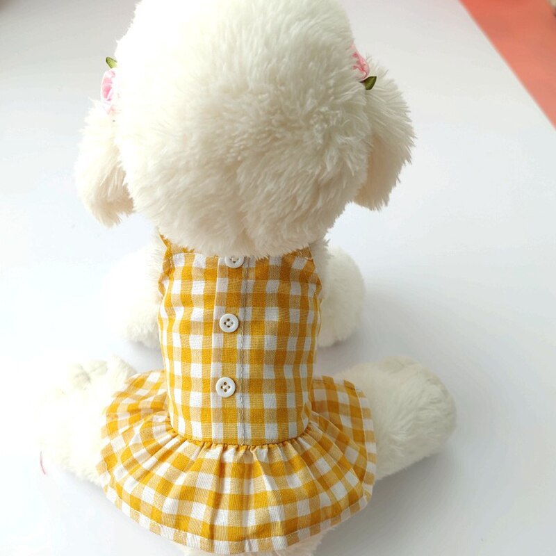 Lente En Zomer Engelenvleugels Puppy Dog Jurk Katoen Plaid Huisdier Jurken Voor Kleine Honden Yorkshire Maltese Kat Rok Huisdieren kleding