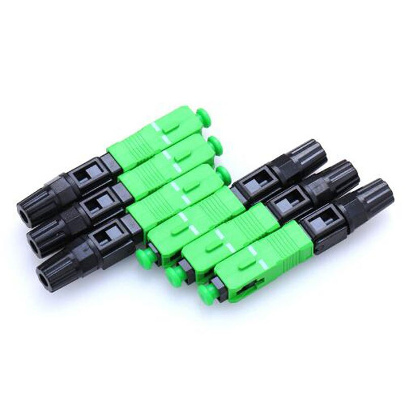 100PCS SC APC fiber optic SC APC Single-mode Fast connector SC APC FTTH Fiber Optic quick Connector