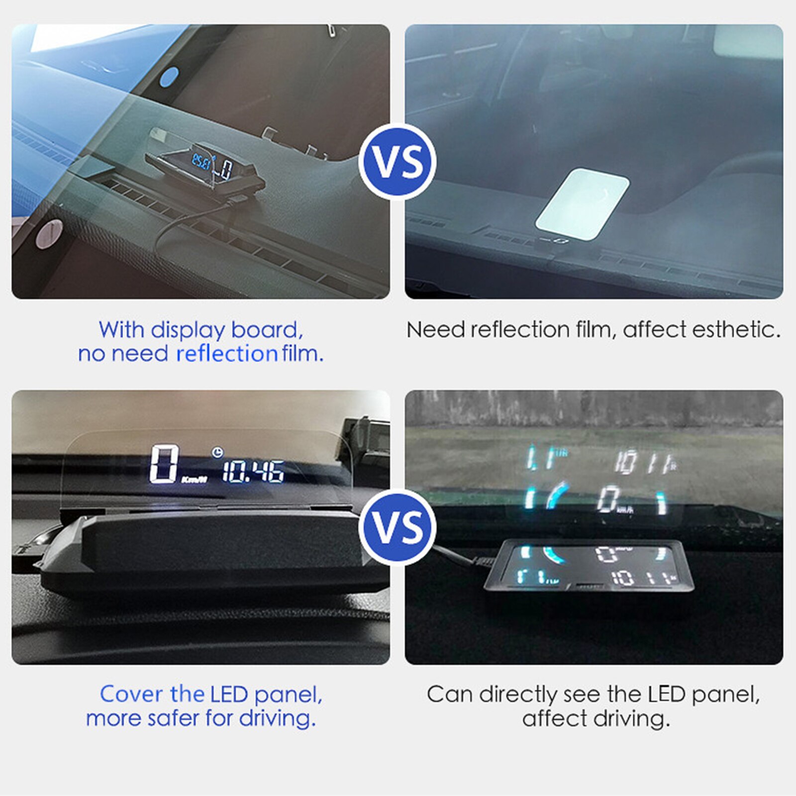 Car Head Up Display Dual System Navigation Head Up Display Vehicles GPS Speedometer Head Up Projector for Cars Truck Vehicles