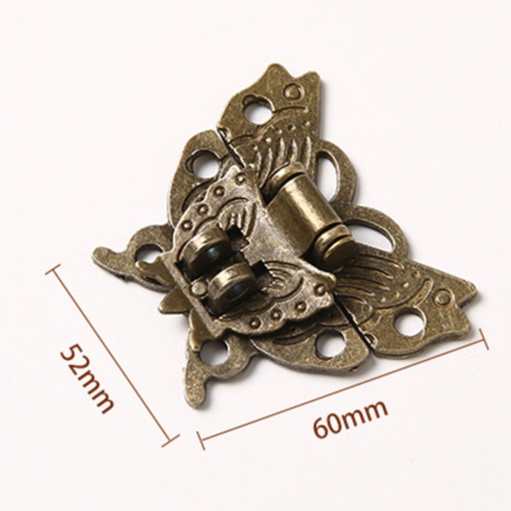 2PCS Antique Alloy Wood Box Padlock Clasp Drawer Suitcases Hasp Buckle Clasp Furniture Hardware