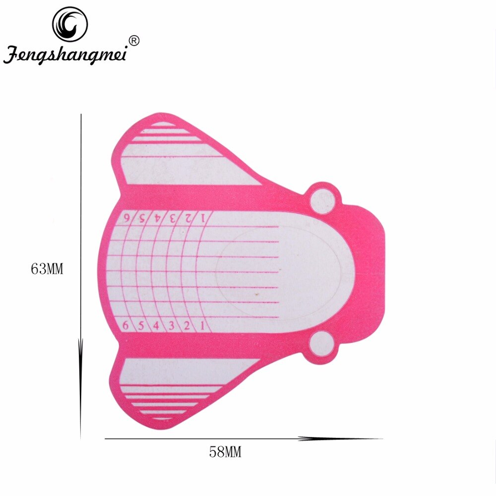 Fengshangmei 100 pçs formas de unhas médias para extensão do prego sapo uv gel unha guia profissional arte manicure ferramentas