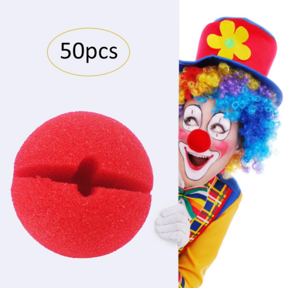 50Pcs Adorable Red Ball Foam Circus Clown Nose Comic Party Halloween Costume Magic Dress Wedding Tools Accessories