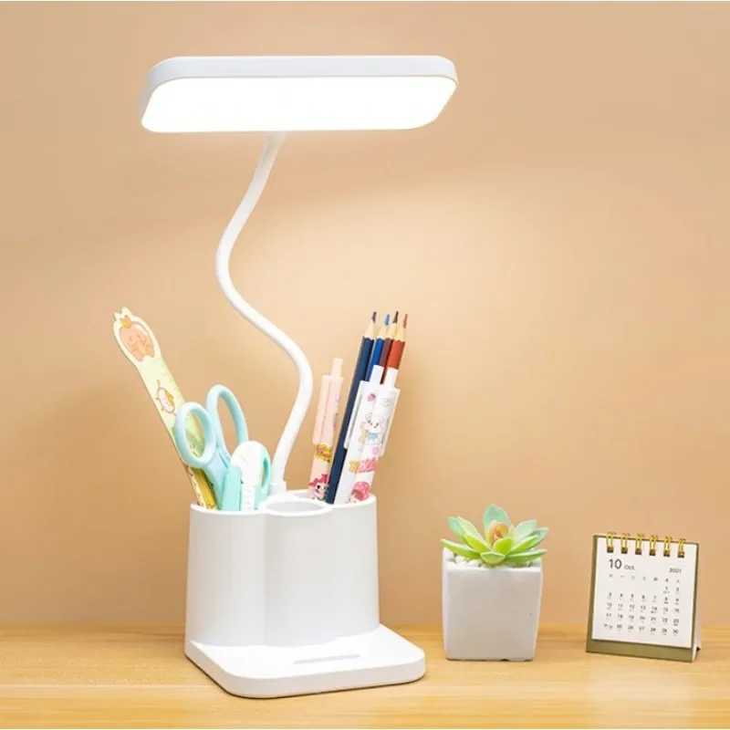Lampada da tavolo a LED luce a 3 toni protezione per gli occhi luce notturna Desktop ricarica USB apprendimento dormitorio camera da letto comodino lettura notte Ligh