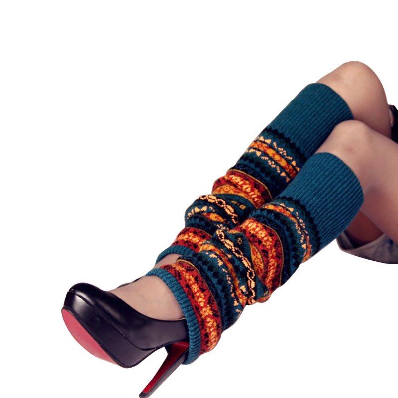 Autumn and Winter Bohemian Thickened Wool Leg Warmers For Women Warm Boots Cover Leg Protector Thermal Knitted Leg Warmers
