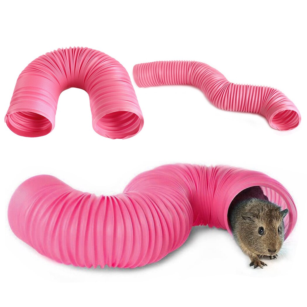 Mster-túnel de plástico Extensible para animales pequeños, tubo de plástico para hámster, Hurón, suministros para mascotas: Pink