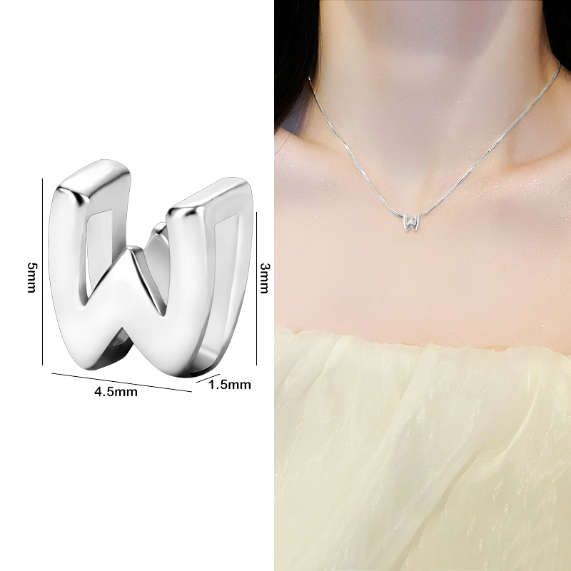 1PCS 925 Sterling Silver Letter Beads Silver Charms A-Z DIY Loose Beads Initial Alphabe Letter Beads Fit Women Bracelet Making: light yellow