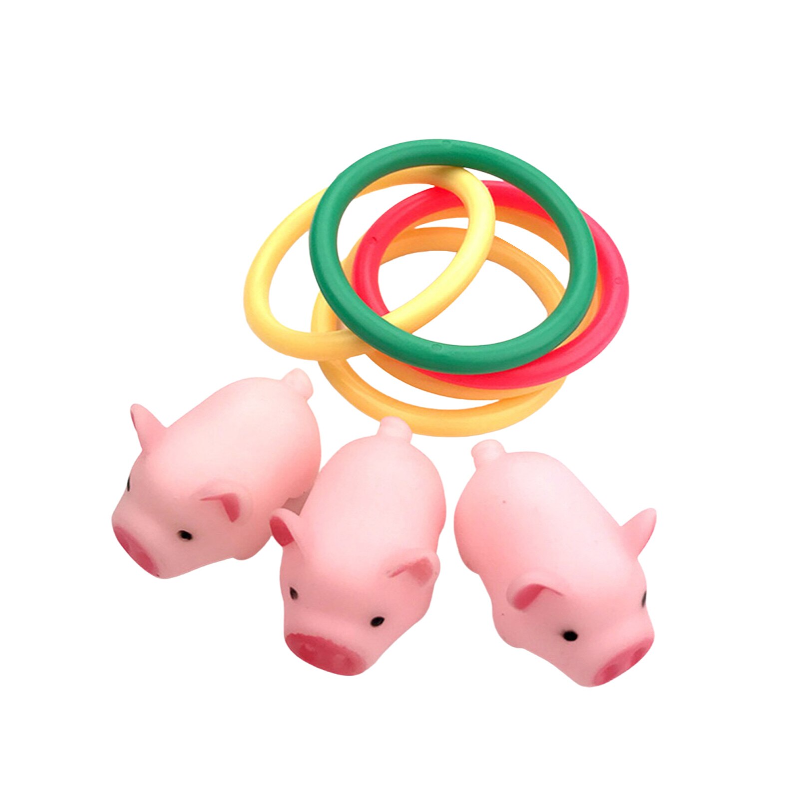 Children Ring Toss Game Set Adults Cute Pigs + Throwing Rings Parent-child Interactive Game Kit for Indoor Outdoor