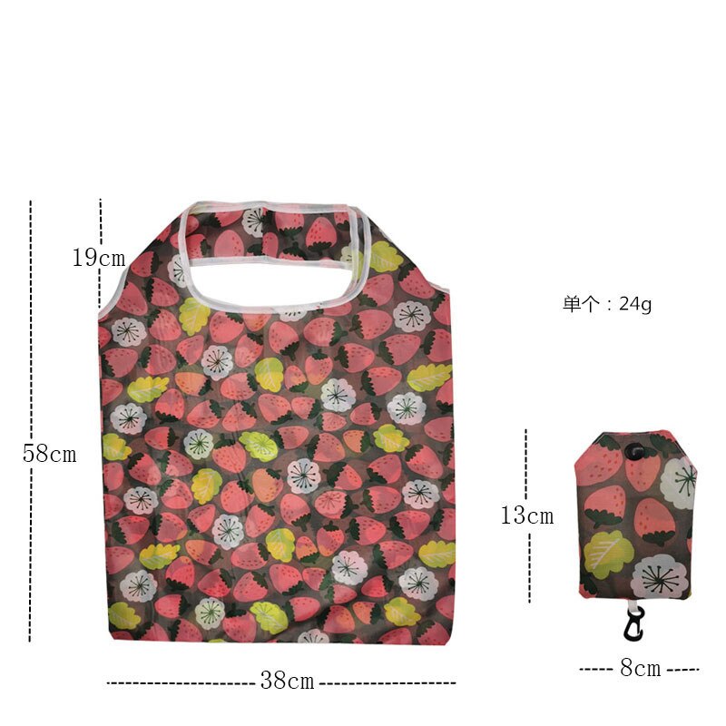 Pocket Square Shopping Bag Environment Eco-friendly Folding Reusable Portable Shoulder Handle Bag Polyester for Travel Grocery