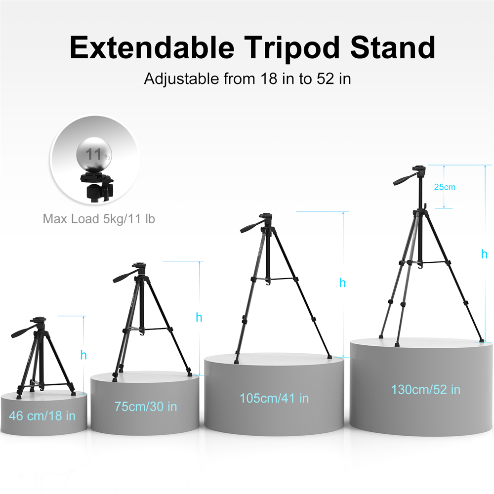 WEWATCH PS202 Video Projector Tripod Stand 360° Adjustable Shooting Angle Extendable Floor Tripod Stand for Projector Camera