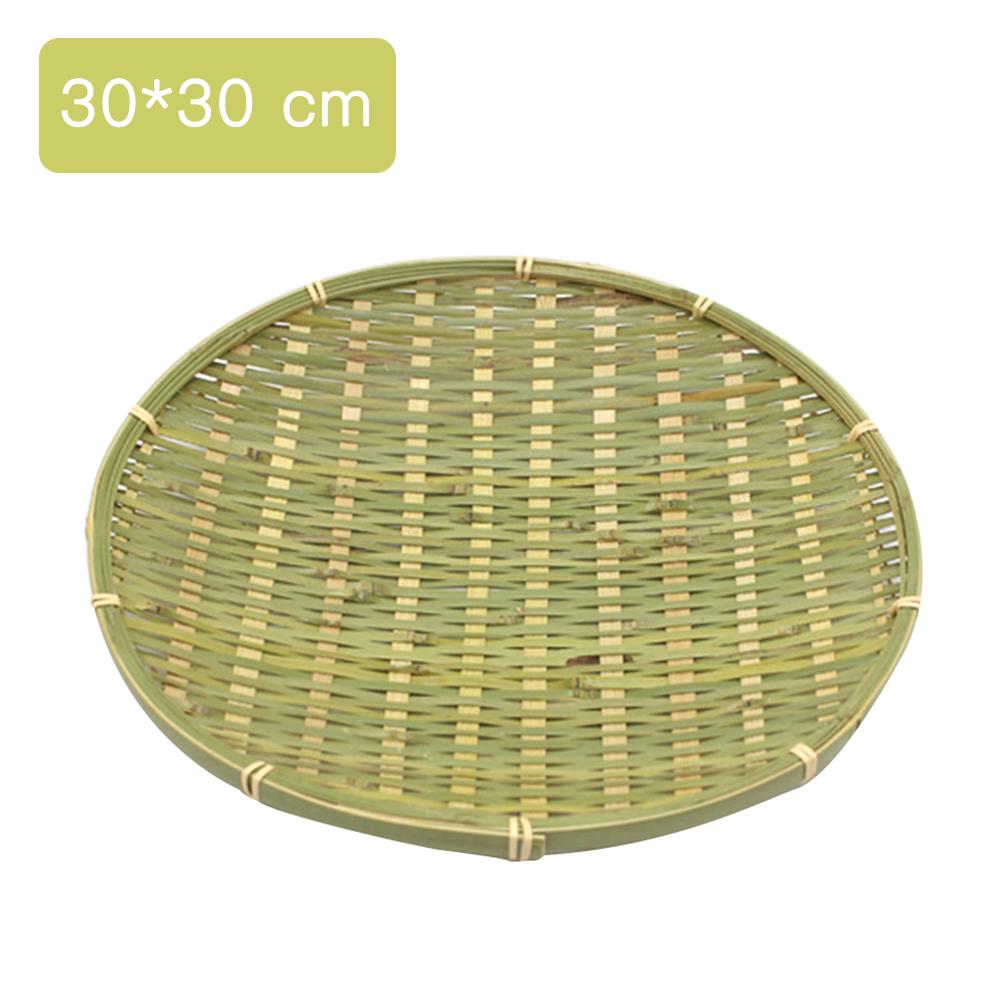 Bambou tressé assiette bambou tamis Snack plat Fruits stockage panier Fruits secs assiettes bol plat plat vaisselle petit déjeuner plateau: D