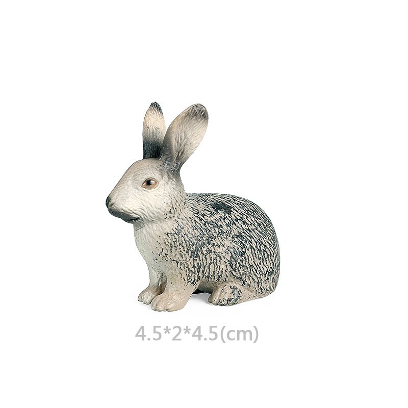 Wild Jungle Zoo Animal Model Malayan Tapir Anteater Koala Pangolin PVC Collection Model Action Figure Kid Educational Toys: Rabbit