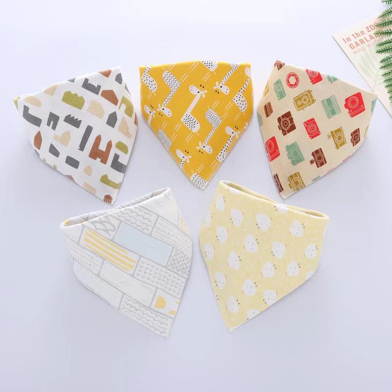 5Pcs Slabbers Bandana Katoen Babyvoeding Schort Driehoek Leuke Baby Slabbetjes Meisjes Jongens Cartoon Voeden Sjaal Kraag Bib burp Doek