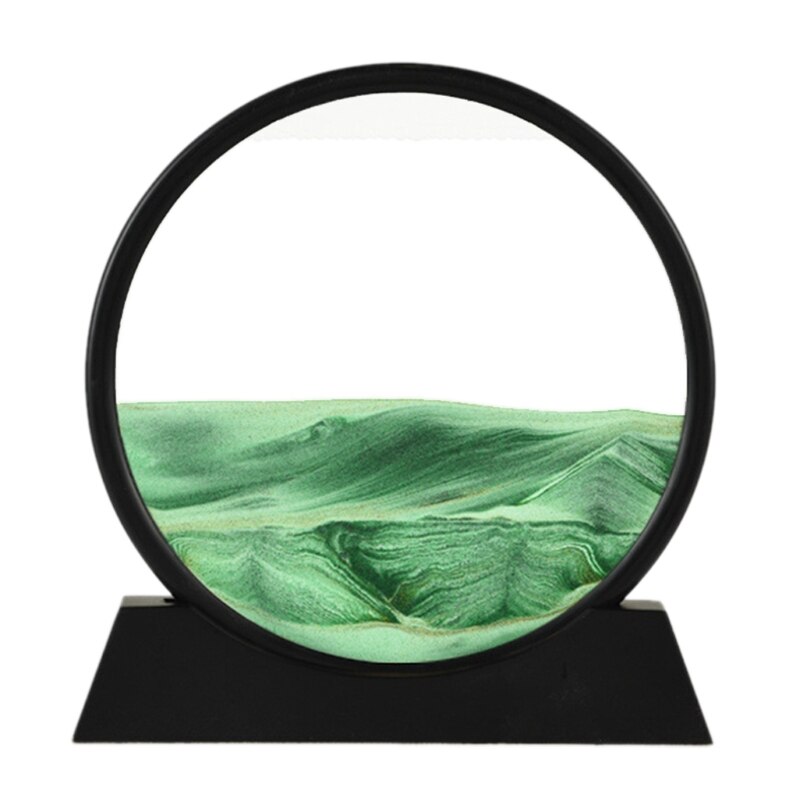 Moving Zee Sandscape 3D Zand Art Foto Glas Deep Motion Display 12&quot;: Green
