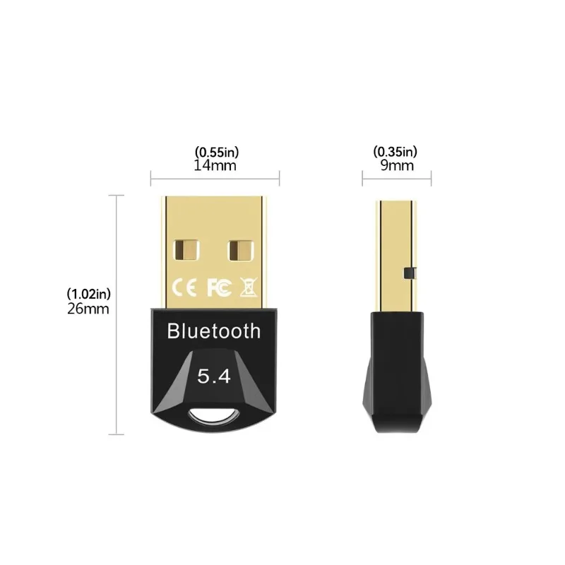 Adattatore Bluetooth USB per PC Ricevitore dongle USB Bluetooth 5.4/ 5.3/ 5.1/ 5.0 per altoparlante Mouse Tastiera Trasmettitore audio musicale