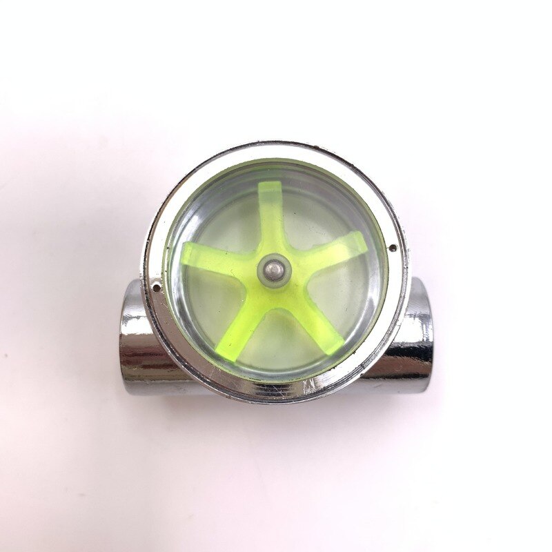 Computer Water-cooled Water Flow Meter Water-cooled Metal Water Flow Meter Velocity Device Green Five-impeller G1/4 Thread