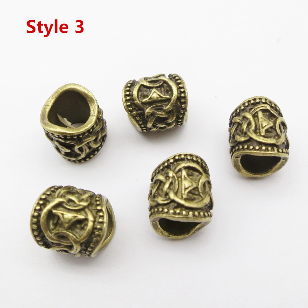 24Pcs/5Pcs Brons Viking Rune Haar Vlecht Dread Dreadlock Baard Kralen Ringen Buizen Voor Mannen Vrouwen Haar accessoires