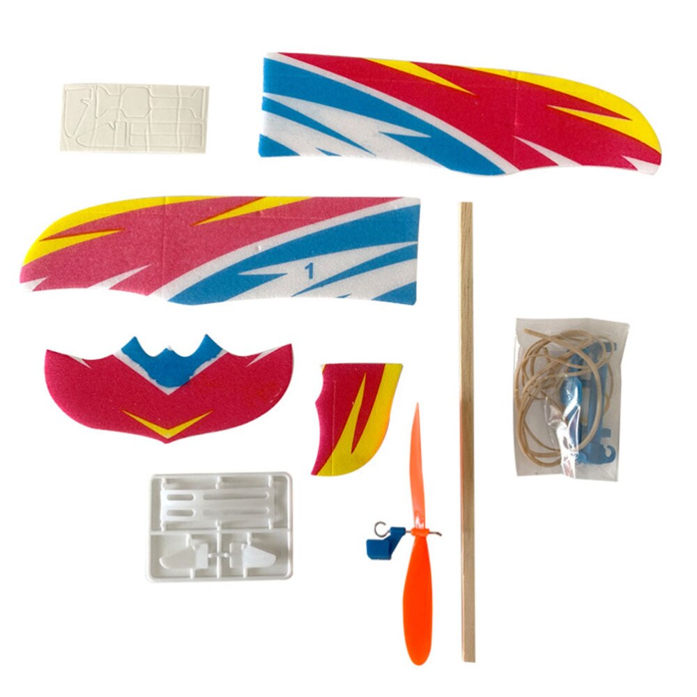 1 Set 3Pcs Rubber Band Powered Aircraft Toy (Small Thunderbird Colorful)