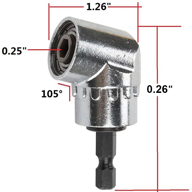 2Pcs Flexible Drill Adapter Hex Bit 105 Degree Angled Electric Screwdriver 1/4 Drill AdapterBlade Holder Attachment Drill