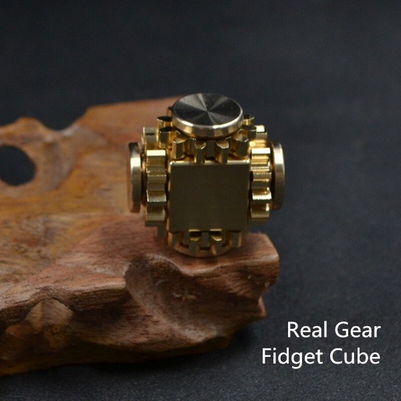 The Gear Linkage Decompression Cube Fingertip Gyro Brass Material Fingertip Plaything Super Mechanical Adult Toys