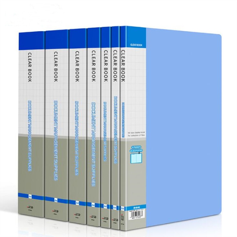 1pc a4 display bog 10 ~ 100 sider gennemsigtig indsæt mappe dokument opbevaringspose til bank campus fil kontor arbejdsplads familie