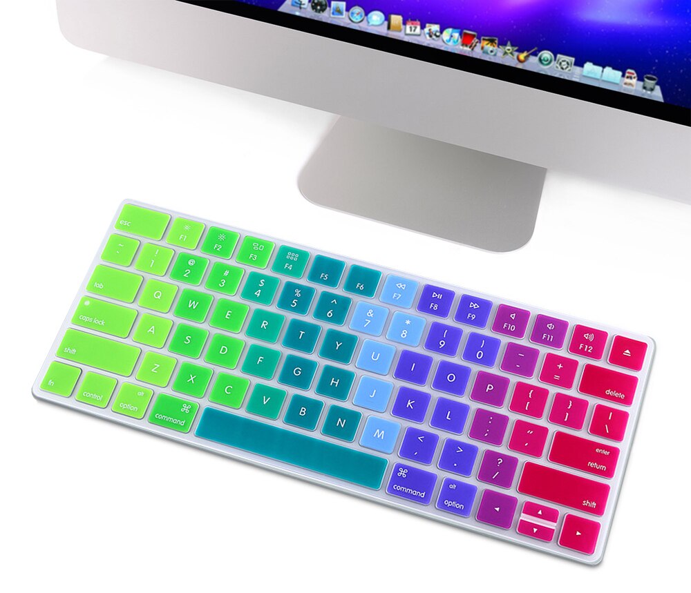 HRH klawiatura pokrywa silikonowa skóra klawiatura pokrywa Protector ochronna folia do Apple magiczna klawiatura MLA22B/A klawiatura amerykańska wersja: Dazzle Rainbow