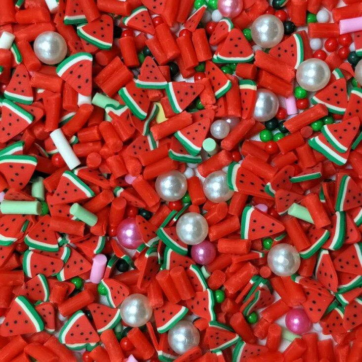 50G Veelkleurige Polymeer Klei Fruit Plakjes Klei Sprinkles Voor Craft Diy Maken Plastic Klei Modder Kralen Slime Accessoires: watermelon