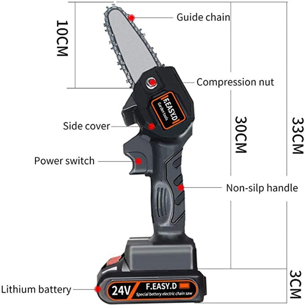 24V Portable Lithium Battery Electric Pruning Saw Rechargeable Small Electric Saws Woodworking Mini Garden Logging Electric Saw