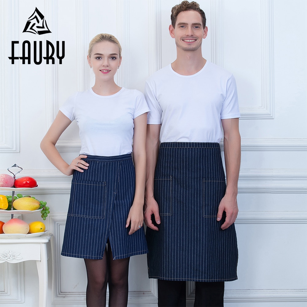 Food Service Kitchen Cooking Chef Half Apron Restaurant Cafe Catering Baker Waiter Waitress Couple Work Wear Uniform
