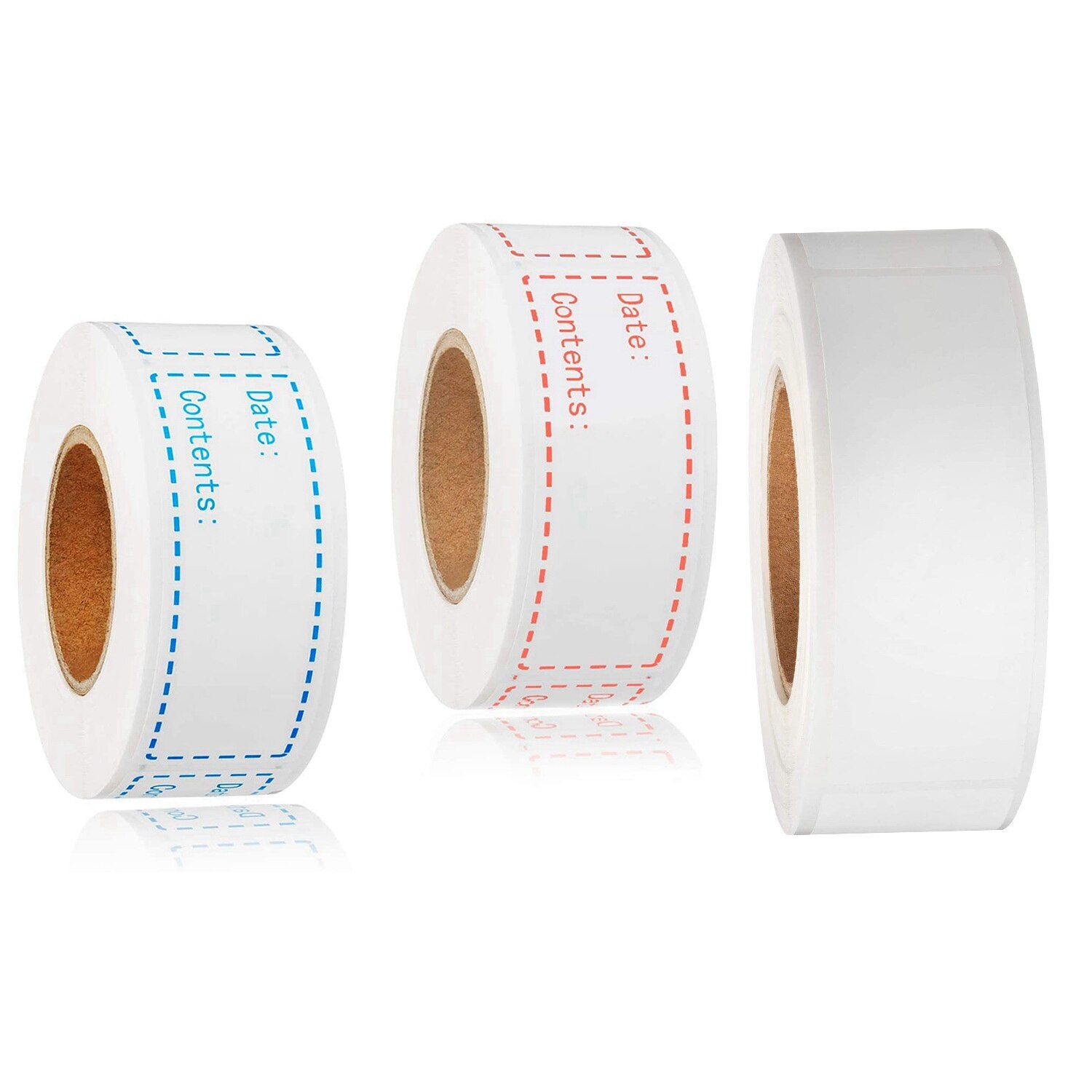 300Pcs Removable Freezer Labels 1 x 3 Inch &amp; 500x Removable Freezer Labels Food Storage Stickers (Blank White): Default Title