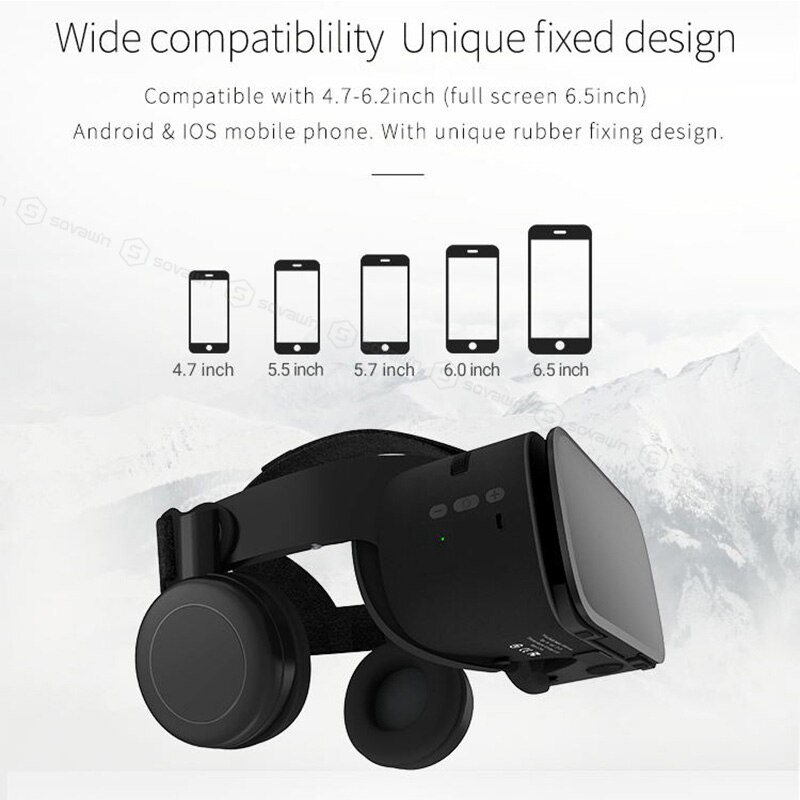 Bobo vr  z6 wireless 3d glasses virtual reality for smartphone immersive stereo vr eye header cardable for iphone and and and