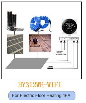 HY312-WIFI Ronde Slimme Thermostaat Met Grote Touch Screen Elektrische Vloerverwarming Wifi Contral Met Tuya,Alexa: 16A WE