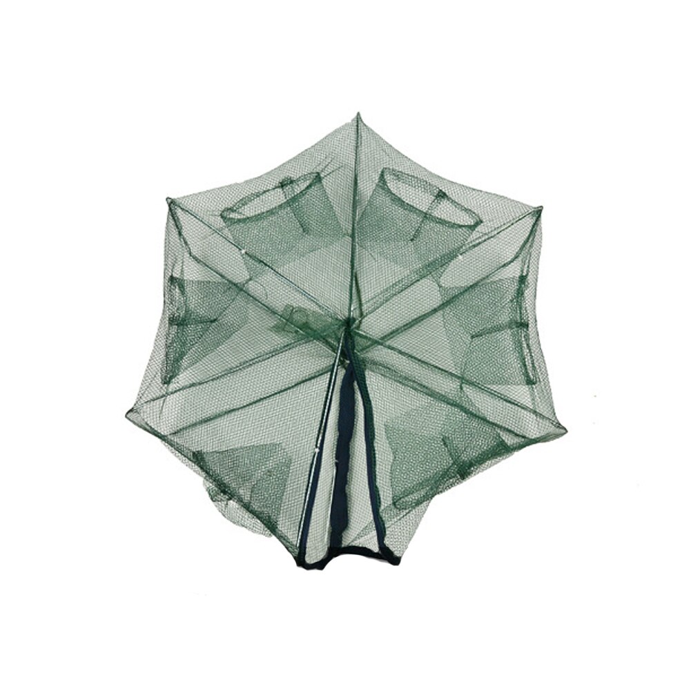 Red de pesca doblada automática, trampa de 6-16 agujeros para agujeros de pescado, red de pesca de nailon plegable reforzada, trampa para cangrejos
