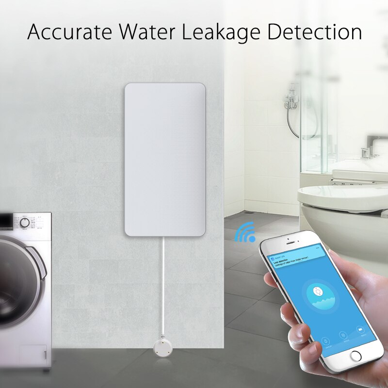 Tuya Smart Wifi Water Leak Alarm Sensor Smart Flood Detector with Remote Probe Water Resistant Smart Life APP