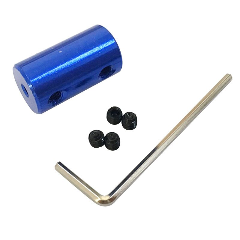 4pcs Blue Motor Jaw Shaft Coupler Shaft Rigid Motor Wheel Coupling Coupler Aluminum alloy Casing With Screw & Spanner