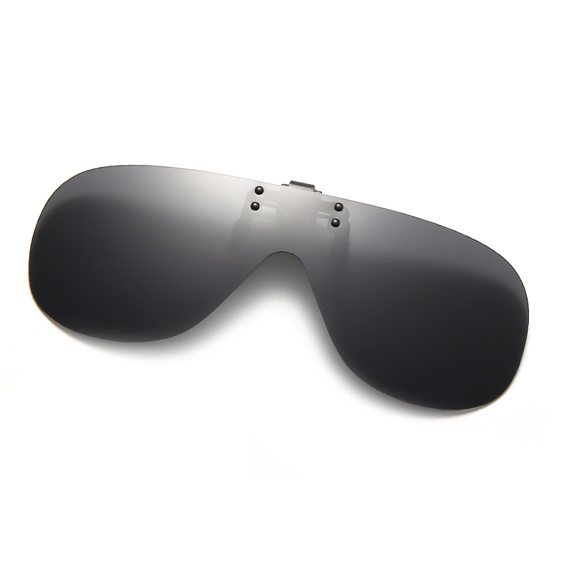 Vintage hombres Flip Up Clip en Gafas De Sol polarizadas fotocromáticas lente amarilla Gafas De conducción nocturna Gafas femeninas Gafas De Sol: Negro