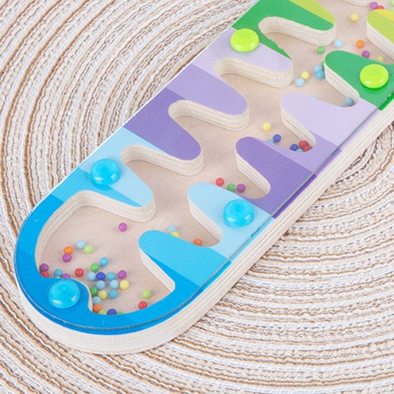 Regen Stick Board Houten Cartoon Rainbow Zandloper Rainmaker Grip Leren Onderwijs Muziekinstrument Zintuiglijke Speelgoed